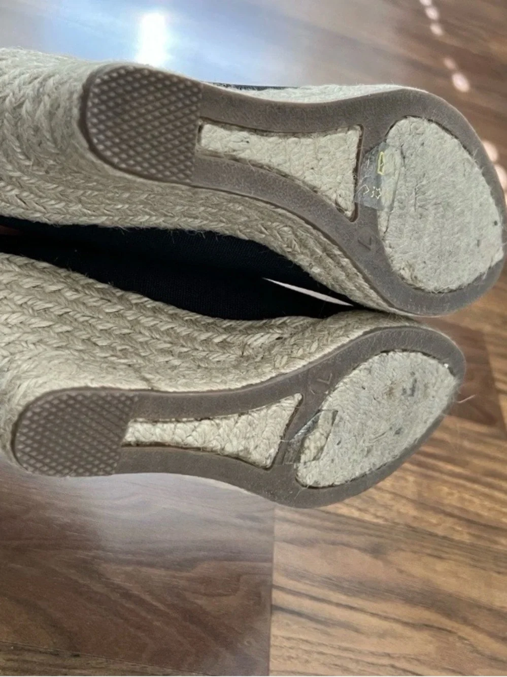 Pre-owned Excellent Condition J.crew Black Canvas Platform Espadrilles Sz 7